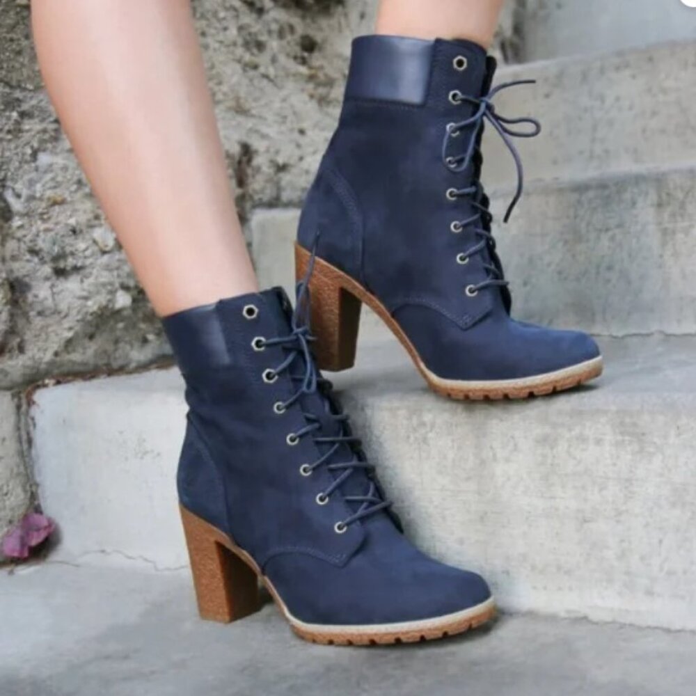 Timberland Glancy Blue Suede Boots 8M